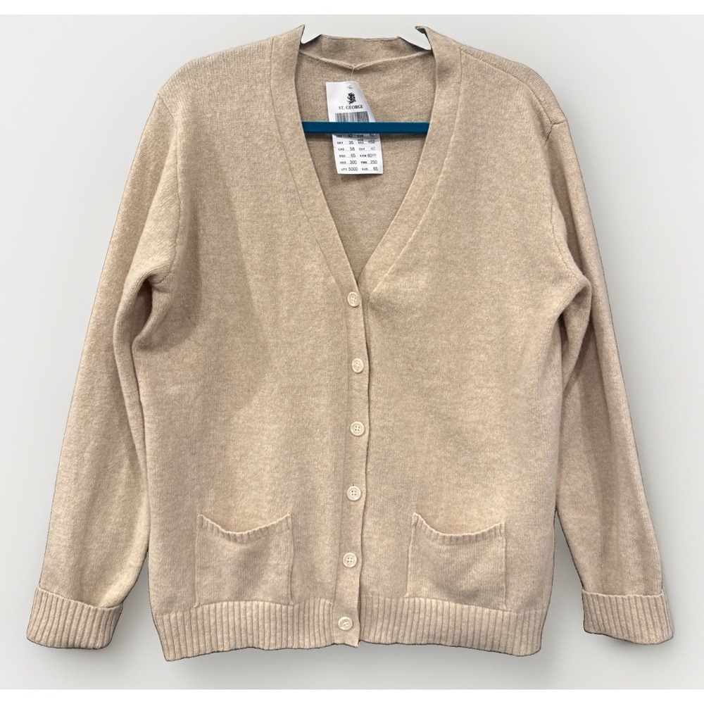 Made in Italy Button Up Cardigan St. George V-Neck Wool Sweater 1Size Lagenlook